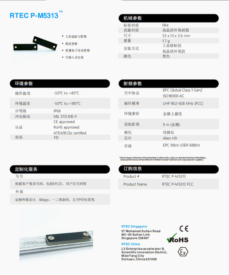 UHF PCB抗金屬標簽5313